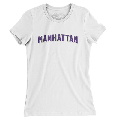 Manhattan Varsity Women's T-Shirt-White-Allegiant Goods Co. Vintage Sports Apparel