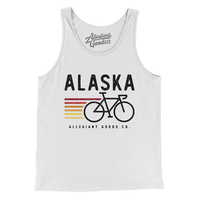 Alaska Cycling Men/Unisex Tank Top-White-Allegiant Goods Co. Vintage Sports Apparel