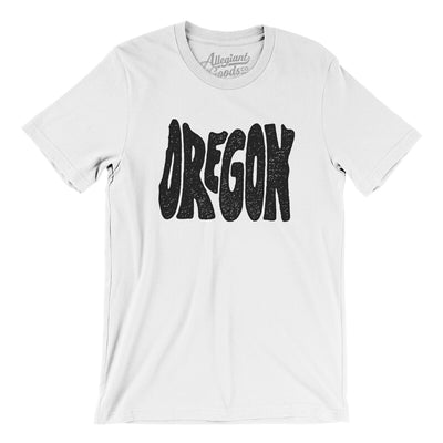 Oregon State Shape Text Men/Unisex T-Shirt-White-Allegiant Goods Co. Vintage Sports Apparel
