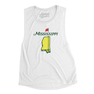 Mississippi Golf Women's Flowey Scoopneck Muscle Tank-White-Allegiant Goods Co. Vintage Sports Apparel