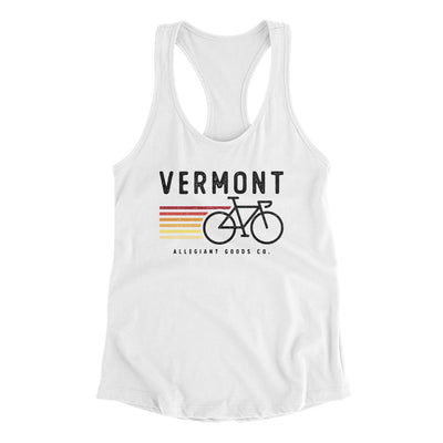 Vermont Cycling Women's Racerback Tank-White-Allegiant Goods Co. Vintage Sports Apparel