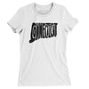 Connecticut State Shape Text Women's T-Shirt-White-Allegiant Goods Co. Vintage Sports Apparel
