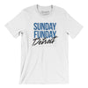 Sunday Funday Detroit Men/Unisex T-Shirt-White-Allegiant Goods Co. Vintage Sports Apparel