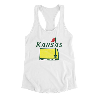 Kansas Golf Women's Racerback Tank-White-Allegiant Goods Co. Vintage Sports Apparel