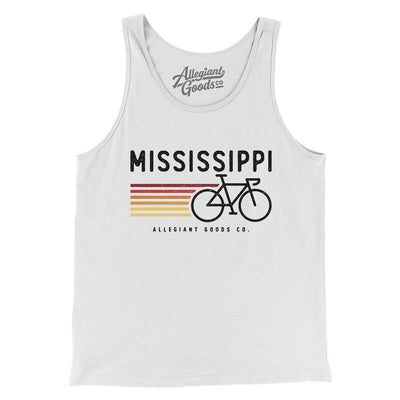 Mississippi Cycling Men/Unisex Tank Top-White-Allegiant Goods Co. Vintage Sports Apparel