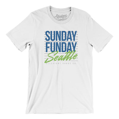 Sunday Funday Seattle Men/Unisex T-Shirt-White-Allegiant Goods Co. Vintage Sports Apparel