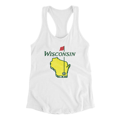 Wisconsin Golf Women's Racerback Tank-White-Allegiant Goods Co. Vintage Sports Apparel
