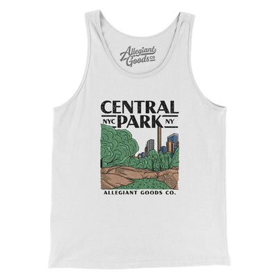 Central Park Men/Unisex Tank Top-White-Allegiant Goods Co. Vintage Sports Apparel