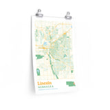 Lincoln Nebraska City Street Map Poster-12″ × 18″-Allegiant Goods Co. Vintage Sports Apparel