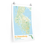 St. Petersburg Florida City Street Map Poster-20″ × 30″-Allegiant Goods Co. Vintage Sports Apparel