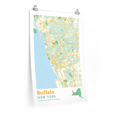 Buffalo New York City Street Map Poster-20″ × 30″-Allegiant Goods Co. Vintage Sports Apparel