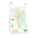 Lincoln Nebraska City Street Map Poster-24″ × 36″-Allegiant Goods Co. Vintage Sports Apparel