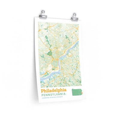 Philadelphia Pennsylvania City Street Map Poster-12″ × 18″-Allegiant Goods Co. Vintage Sports Apparel