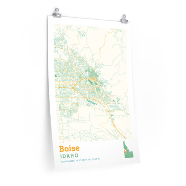 Boise Idaho City Street Map Poster-20″ × 30″-Allegiant Goods Co. Vintage Sports Apparel