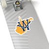 West Virginia Home State Sticker (Gold & Navy Blue)-6x6"-Allegiant Goods Co. Vintage Sports Apparel