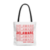Delaware Retro Thank You Tote Bag-Large-Allegiant Goods Co. Vintage Sports Apparel