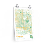 Phoenix Arizona City Street Map Poster-12″ × 18″-Allegiant Goods Co. Vintage Sports Apparel