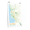San Diego California City Street Map Poster-20″ × 30″-Allegiant Goods Co. Vintage Sports Apparel