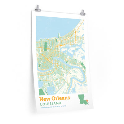 New Orleans Louisiana City Street Map Poster-20″ × 30″-Allegiant Goods Co. Vintage Sports Apparel