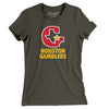 Houston Gamblers Football Women's T-Shirt-Army-Allegiant Goods Co. Vintage Sports Apparel