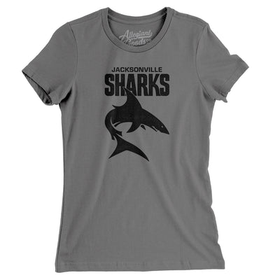 Jacksonville Sharks Football Women's T-Shirt-Asphalt-Allegiant Goods Co. Vintage Sports Apparel