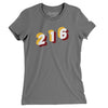 Cleveland 216 Area Code Women's T-Shirt-Asphalt-Allegiant Goods Co. Vintage Sports Apparel