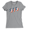 Detroit 313 Area Code Women's T-Shirt-Athletic Heather-Allegiant Goods Co. Vintage Sports Apparel