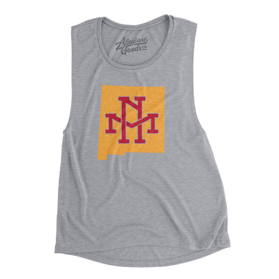 New Mexico Home State Women's Flowey Scoopneck Muscle Tank-Athletic Heather-Allegiant Goods Co. Vintage Sports Apparel