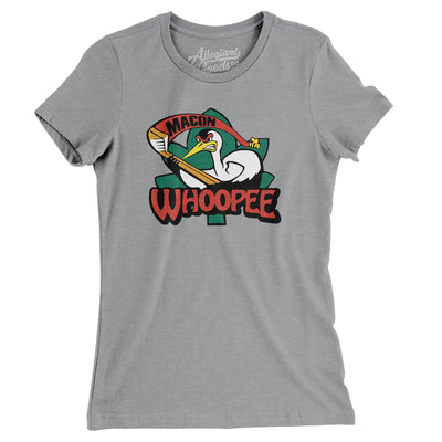 Macon Whoopee Hockey Women's T-Shirt-Athletic Heather-Allegiant Goods Co. Vintage Sports Apparel