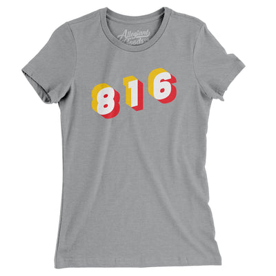 Kansas City 816 Area Code Women's T-Shirt-Athletic Heather-Allegiant Goods Co. Vintage Sports Apparel
