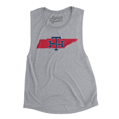 Tennessee Home State Women's Flowey Scoopneck Muscle Tank-Athletic Heather-Allegiant Goods Co. Vintage Sports Apparel