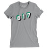 Boston 617 Area Code Women's T-Shirt-Athletic Heather-Allegiant Goods Co. Vintage Sports Apparel