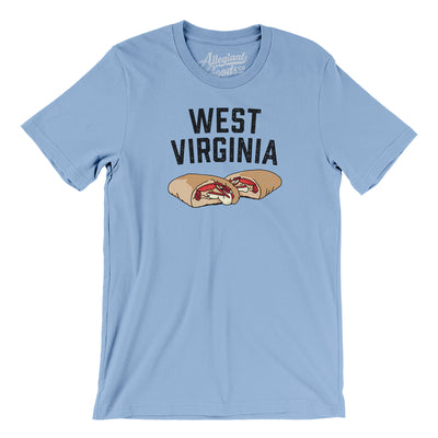 West Virginia Pepperoni Roll Men/Unisex T-Shirt-Baby Blue-Allegiant Goods Co. Vintage Sports Apparel