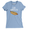 Los Angeles Hot Dog Women's T-Shirt-Baby Blue-Allegiant Goods Co. Vintage Sports Apparel