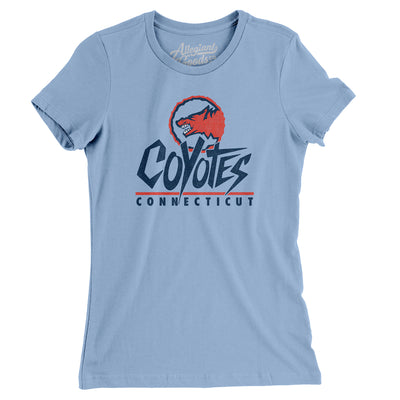Connecticut Coyotes Arena Football Women's T-Shirt-Baby Blue-Allegiant Goods Co. Vintage Sports Apparel