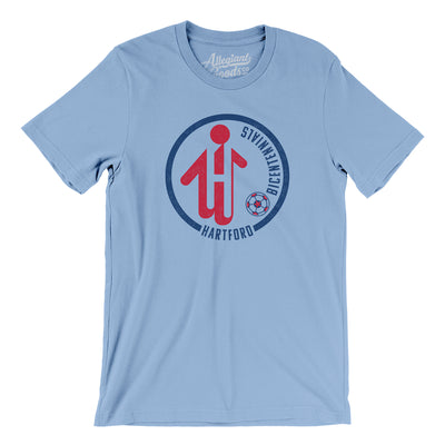 Hartford Bicentennials Soccer Men/Unisex T-Shirt-Baby Blue-Allegiant Goods Co. Vintage Sports Apparel