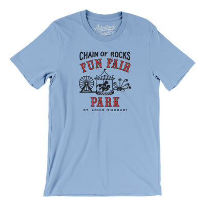 Chain of Rocks Amusement Park Men/Unisex T-Shirt-Baby Blue-Allegiant Goods Co. Vintage Sports Apparel