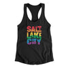 Salt Lake City Utah Pride Women's Racerback Tank-Black-Allegiant Goods Co. Vintage Sports Apparel