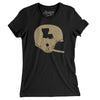 Louisiana Vintage Football Helmet Women's T-Shirt-Black-Allegiant Goods Co. Vintage Sports Apparel