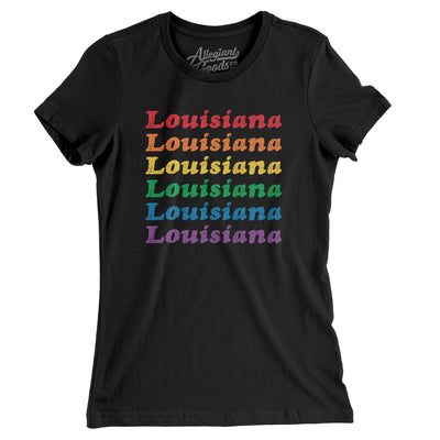 Louisiana Pride Women's T-Shirt-Black-Allegiant Goods Co. Vintage Sports Apparel