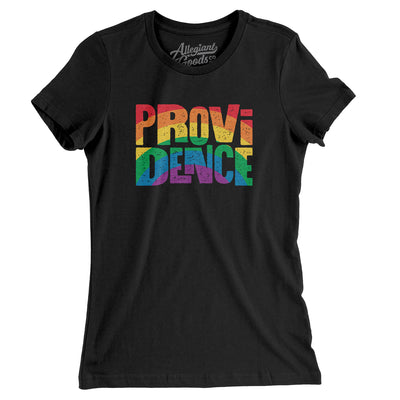 Providence Rhode Island Pride Women's T-Shirt-Black-Allegiant Goods Co. Vintage Sports Apparel
