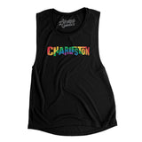 Charleston South Carolina Pride Women's Flowey Scoopneck Muscle Tank-Black-Allegiant Goods Co. Vintage Sports Apparel