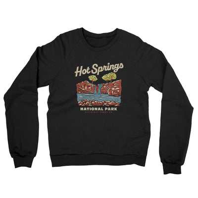 Hot Springs National Park Midweight Crewneck Sweatshirt-Black-Allegiant Goods Co. Vintage Sports Apparel