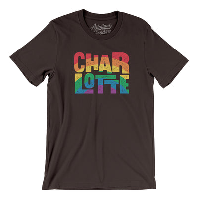 Charlotte North Carolina Pride Men/Unisex T-Shirt-Brown-Allegiant Goods Co. Vintage Sports Apparel