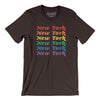 New York Pride Men/Unisex T-Shirt-Chocolate/Brown-Allegiant Goods Co. Vintage Sports Apparel