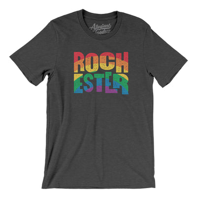 Rochester New York Pride Men/Unisex T-Shirt-Dark Grey Heather-Allegiant Goods Co. Vintage Sports Apparel
