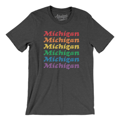 Michigan Pride Men/Unisex T-Shirt-Dark Grey Heather-Allegiant Goods Co. Vintage Sports Apparel