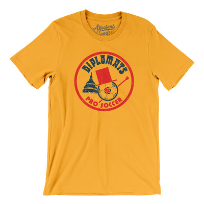 Washington Diplomats Soccer Men/Unisex T-Shirt-Gold-Allegiant Goods Co. Vintage Sports Apparel