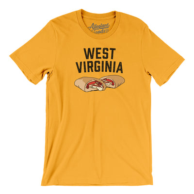 West Virginia Pepperoni Roll Men/Unisex T-Shirt-Gold-Allegiant Goods Co. Vintage Sports Apparel
