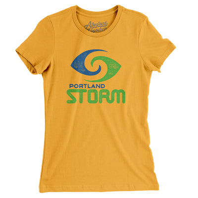 Portland Storm Football Women's T-Shirt-Gold-Allegiant Goods Co. Vintage Sports Apparel